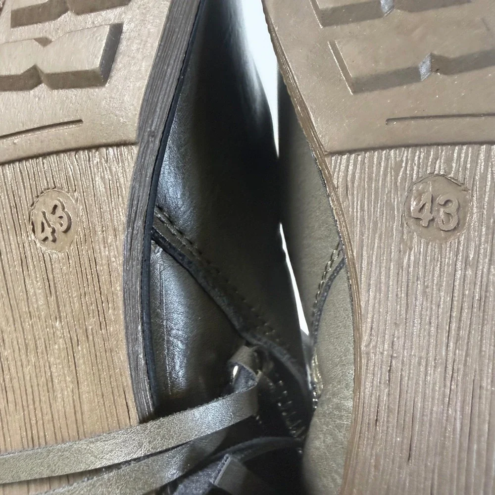 MANLY Mens Dark Grey Ruched‎ Leather Zip Ankle Boots Size 43 (US 9.5)